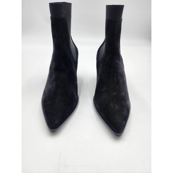Rag & Bone BRYNN Black Suede Pointed Toe Block Heel Ankle Boots Size 36.5 - Picture 7 of 11